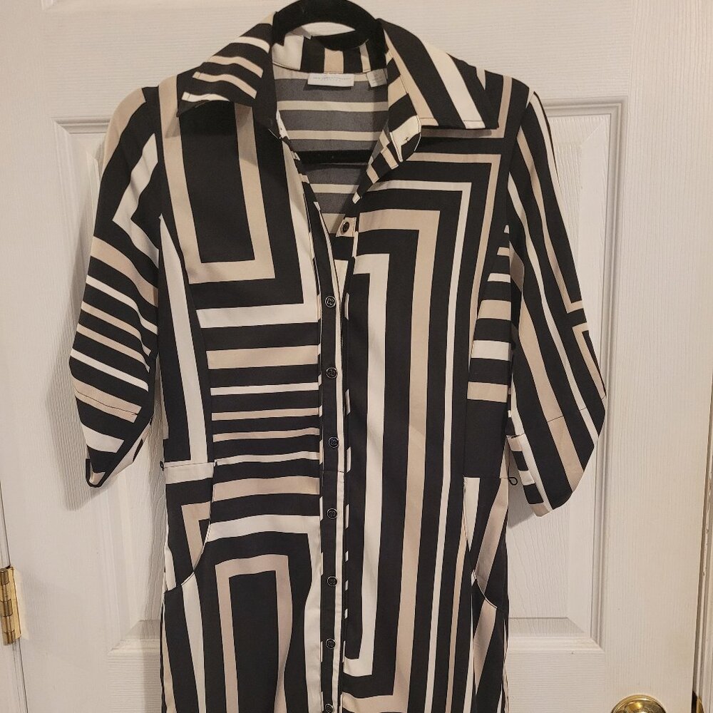 New York & Company Patchwork XS Dress with Pockets